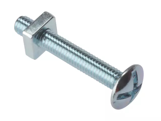 Forgefix Roofing Bolt & Nut ZP M6 x 100mm Bag of 25 - 25RBN6100